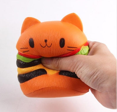 Cute Cat Hamburger Squishy Toy