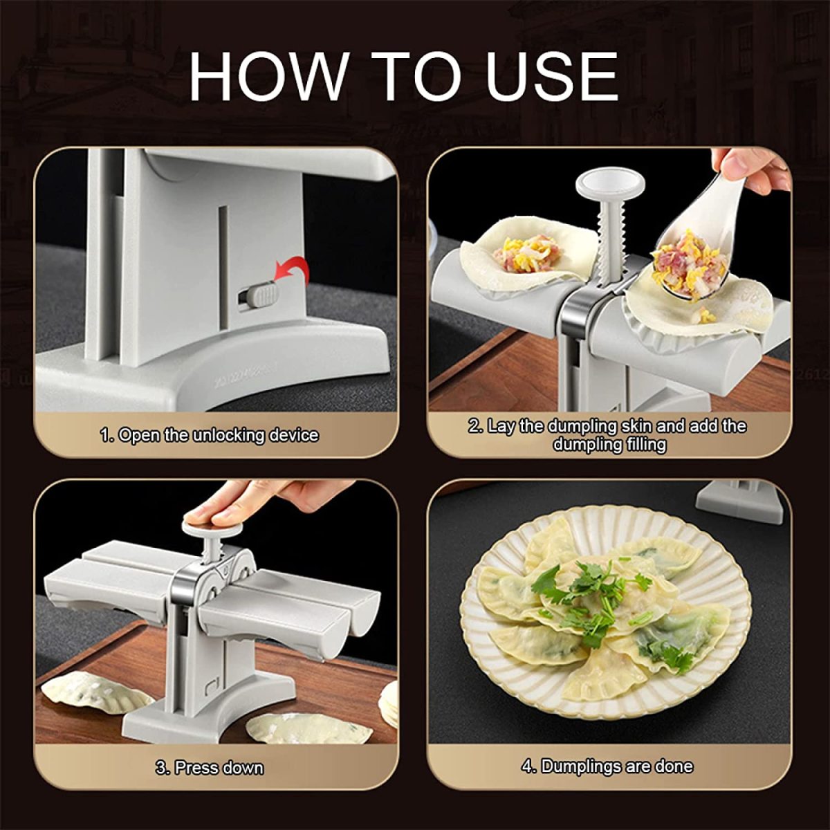 2-in-1 Automatic Dumpling Maker – Double-Head Dumpling Mold