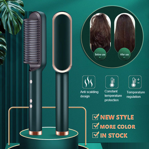 2-in-1 Ionic Hair Straightener & Curling Brush