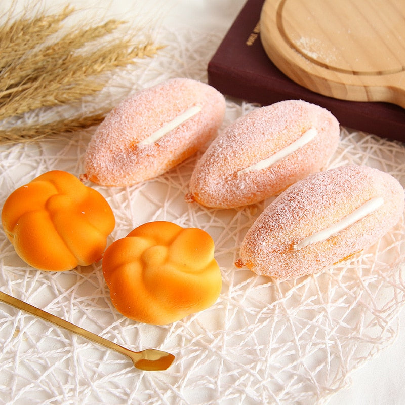 Realistic Food Squishy Toys – Bread, Toast & Donut Fidgets