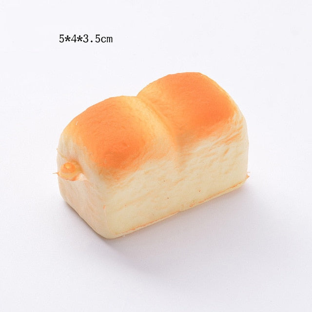Realistic Food Squishy Toys – Bread, Toast & Donut Fidgets