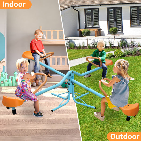4-Seat 360° Rotating Kids Seesaw – Outdoor Spinning Teeter-Totter