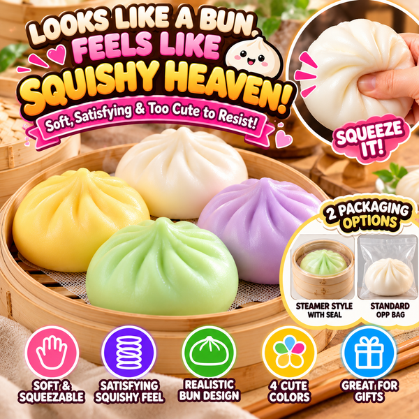 Realistic Steamed Bun Squishy Toy – Soft & Satisfying Bao Fidget
