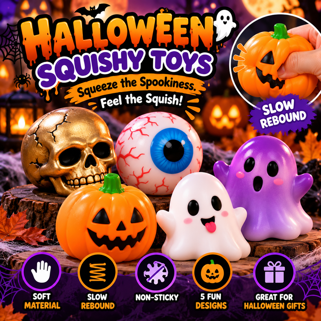 Halloween Squishy Toys – Spooky Slow-Rising Stress Relief Fidgets