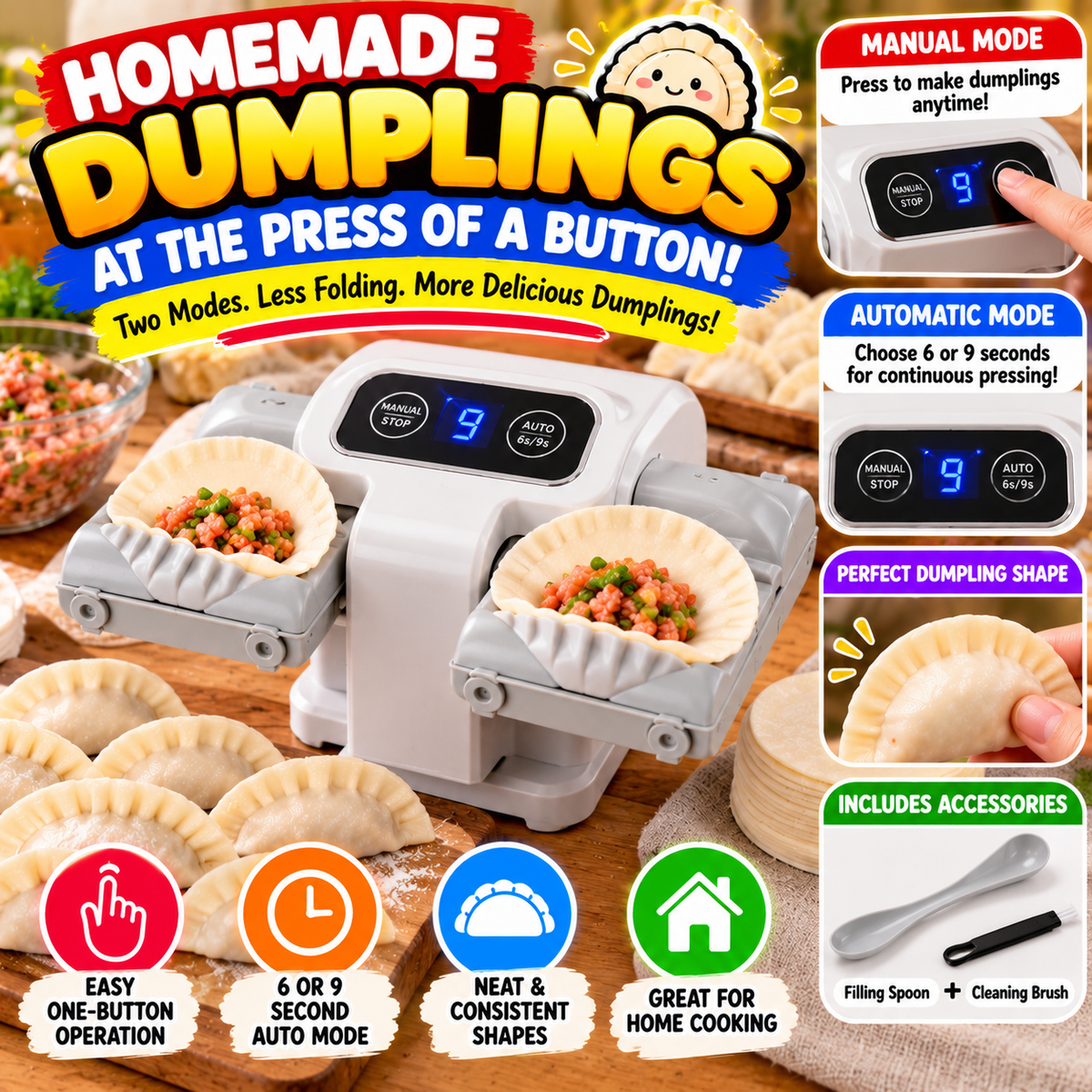 Automatic Electric Dumpling Maker – Easy Dumpling Press Machine